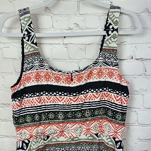 Loft Riverwalk Fit & Flare Geo Stripe Print Sleeveless Jersey Dress Size 8 Knee - Picture 10 of 11